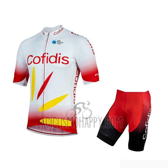 Cofidis Cycling Jersey Bib Short 2019 Short Sleeve Red White